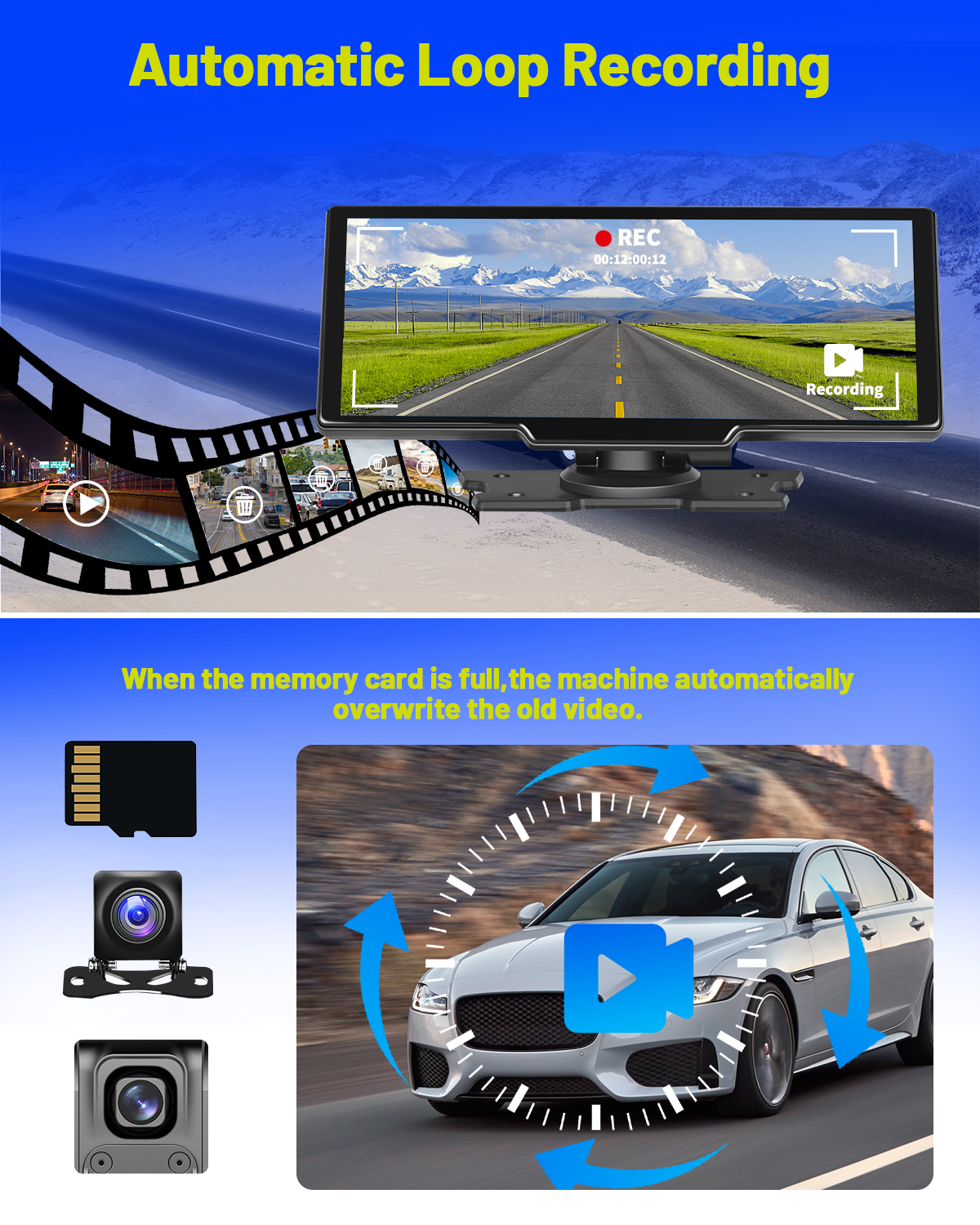 Smart Player | 10.26 Display | CarPlay Android Auto | Car Stereo | Rear Camera Monitor | Dash Cam DVR | FM Radio - Pluscenter