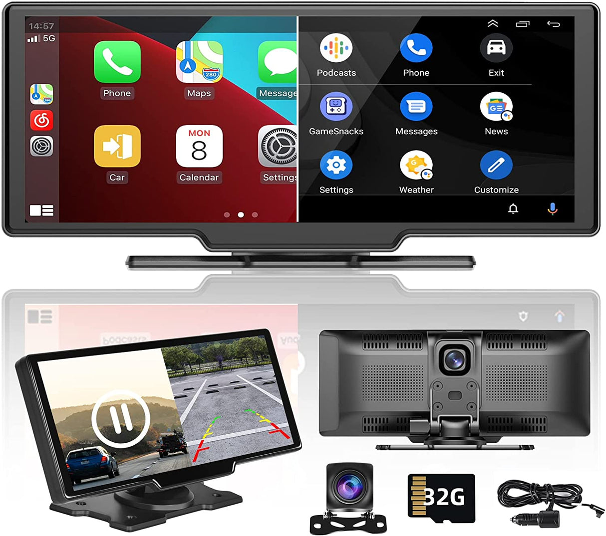 Smart Player | 10.26 Display | CarPlay Android Auto | Car Stereo | Rear Camera Monitor | Dash Cam DVR | FM Radio - Pluscenter
