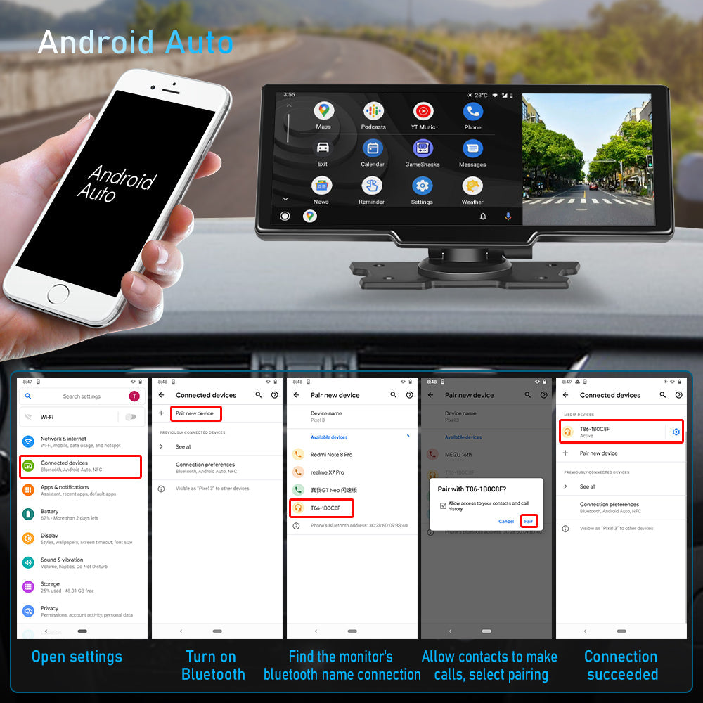 Smart Player | 10.26 Display | CarPlay Android Auto | Car Stereo | Rear Camera Monitor | Dash Cam DVR | FM Radio - Pluscenter