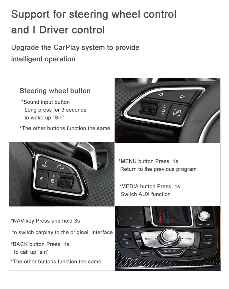 Wireless Apple CarPlay for Audi Android Auto Decoder Box 3G MMI 2G MMI MIB MIB2 - Pluscenter