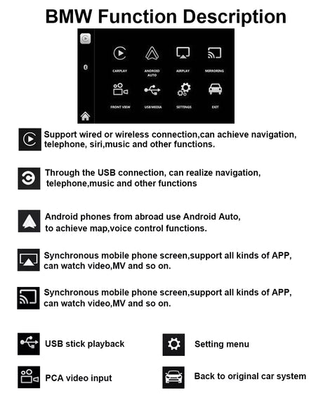 Wireless Apple CarPlay for BMW Android Auto Decoder Box NBT CIC EVO - Pluscenter