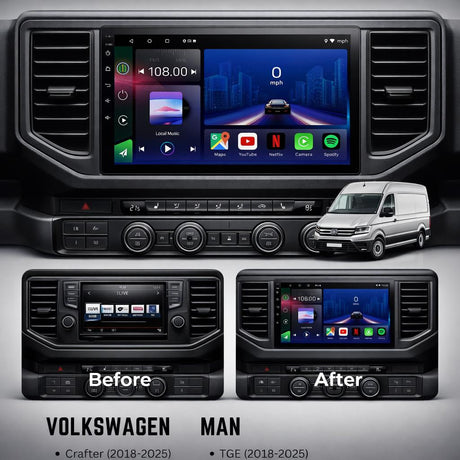 Volkswagen Crafter & MAN TGE 2018-2025 Android 14 Car Stereo Head Unit with Wireless CarPlay Android Auto - WeFitAnyCar