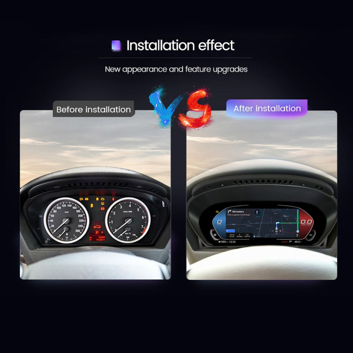 BMW X5 E70 / X6 E71 12.3″ Digital Instrument Cluster – LCD Dashboard with CarPlay