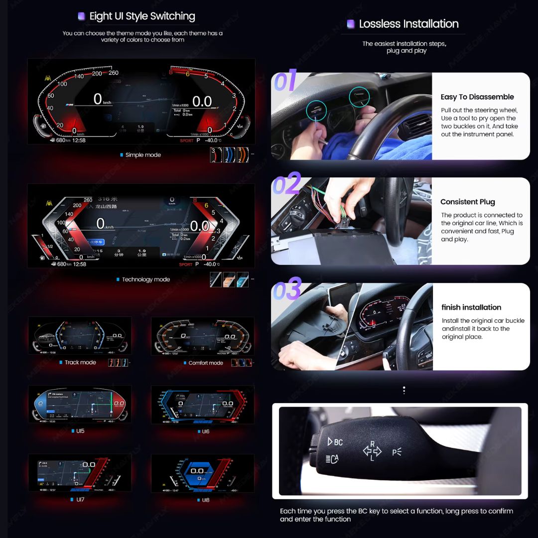 BMW X5 E70 / X6 E71 12.3″ Digital Instrument Cluster – LCD Dashboard with CarPlay