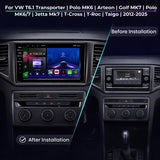 Volkswagen 2012-2025 T6.1 Transporter Polo MK6 Arteon Golf MK7 Polo MK6/7 T-Cross T-Roc Taigo Android 14 Car Stereo Head Unit with Wireless CarPlay Android Auto - WeFitAnyCar