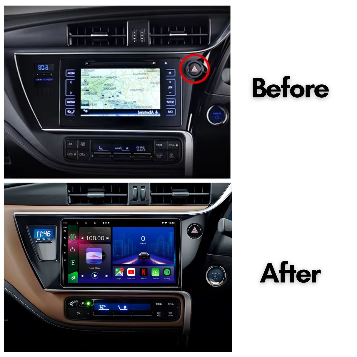 Toyota Corolla & Auris 2016-2019 Android 14 Car Stereo Head Unit with Wireless CarPlay Android Auto - WeFitAnyCar