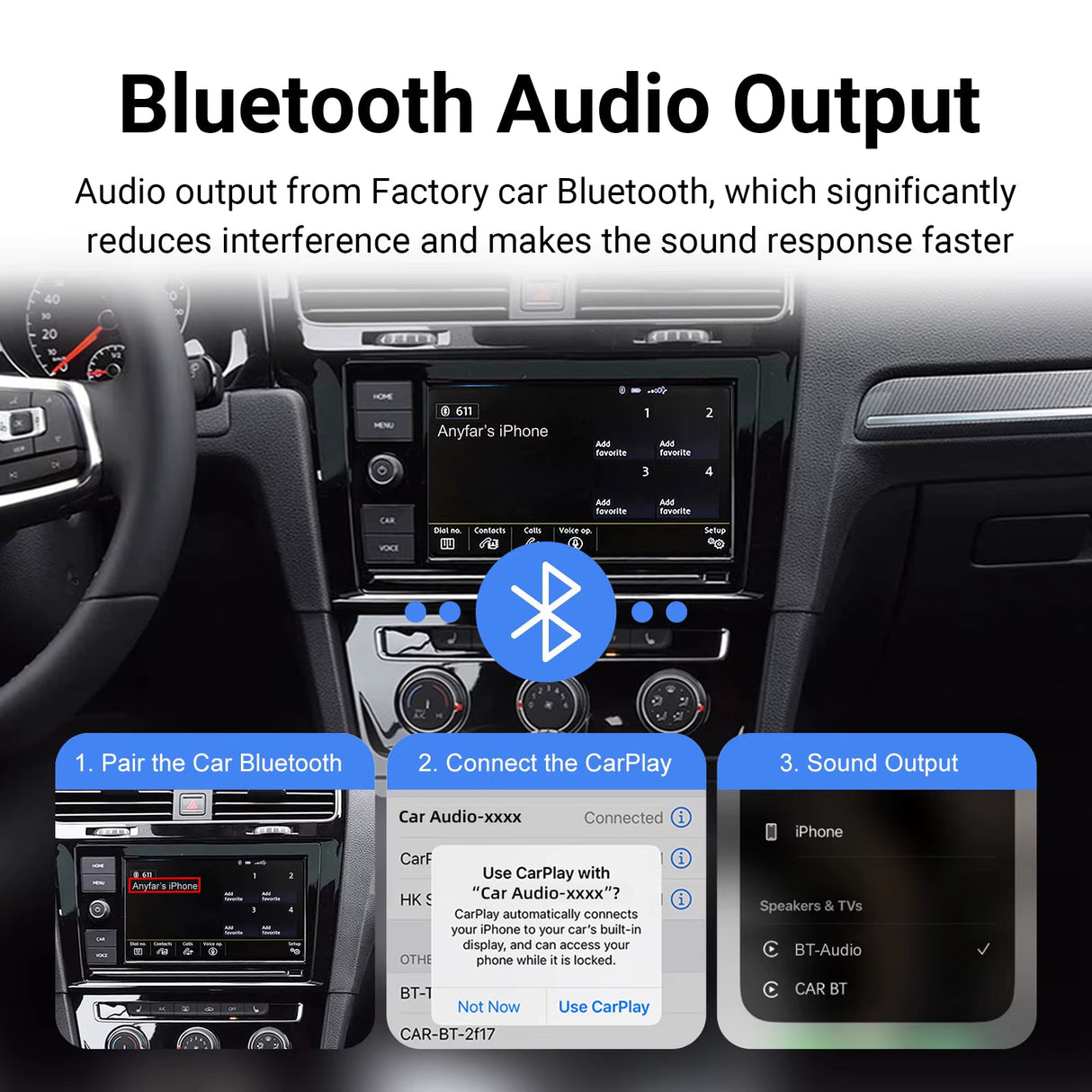 For Volkswagen Seat Skoda Wireless Apple CarPlay Retrofit Android Auto MIB1 & MIB2