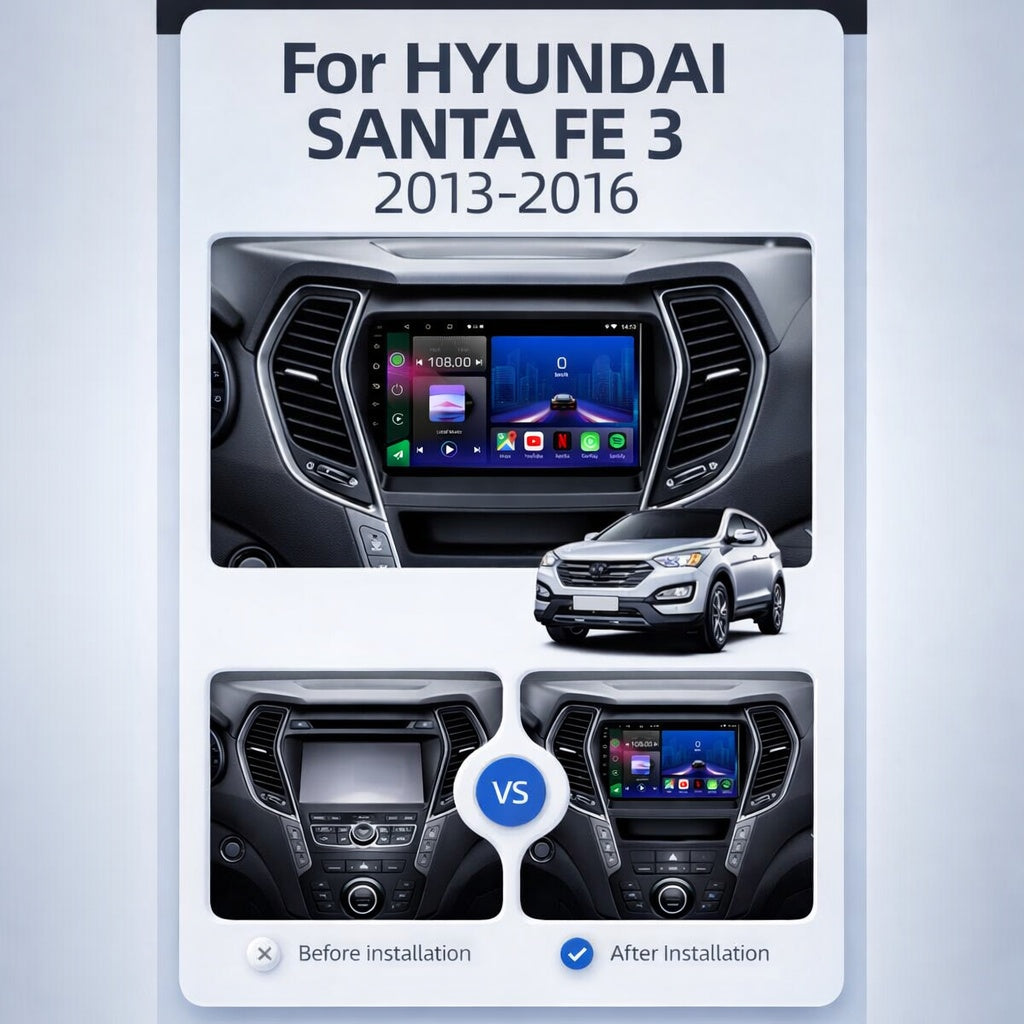 Hyundai Santa Fe 3 2013-2016 Android 14 Car Stereo Head Unit | CarPlay & Android Auto - WeFitAnyCar