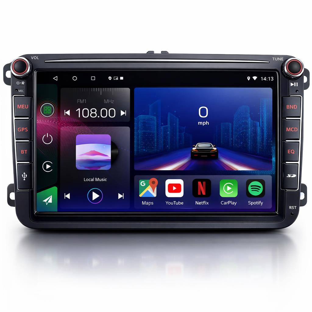 Volkswagen Seat Skoda 8inch Display Android 14 Car Stereo Head Unit with Wireless CarPlay Android Auto - WeFitAnyCar