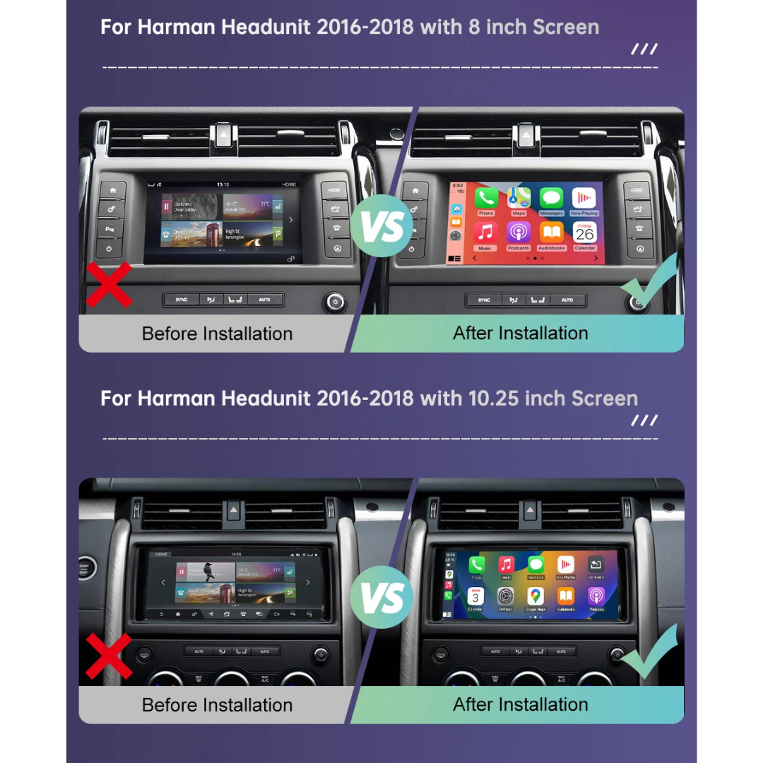 For Land Rover Range Rover & Jaguar Wireless Apple CarPlay & Android Auto Retrofit 2012–2018 - WeFitAnyCar