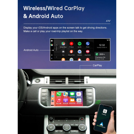For Land Rover Range Rover & Jaguar Wireless Apple CarPlay & Android Auto Retrofit 2012–2018 - WeFitAnyCar
